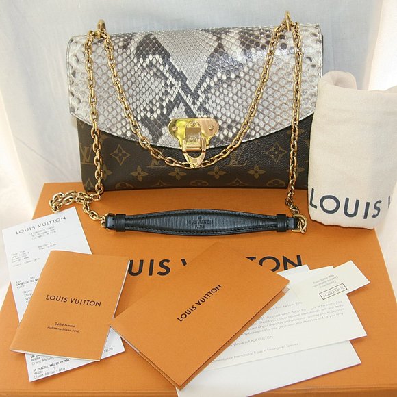 LOUIS VUITTON SAINT PLACIDE PYTHON+MONOGRAM CANVAS RETAIL$3,150 ++100% AUTHENTIC - Picture 2 of 16